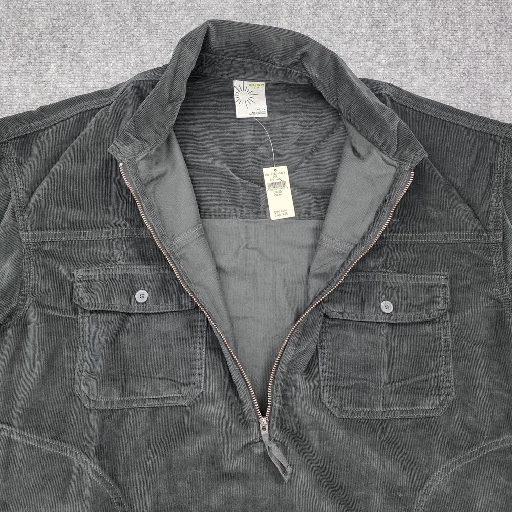Offline Aerie Shacket Womens XS Black Gray Corduroy 1/2 Zip Utility Oversized - Picture 12 of 16